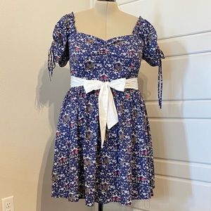 Unique Vintage Dress Navy Blue 🍄🐓